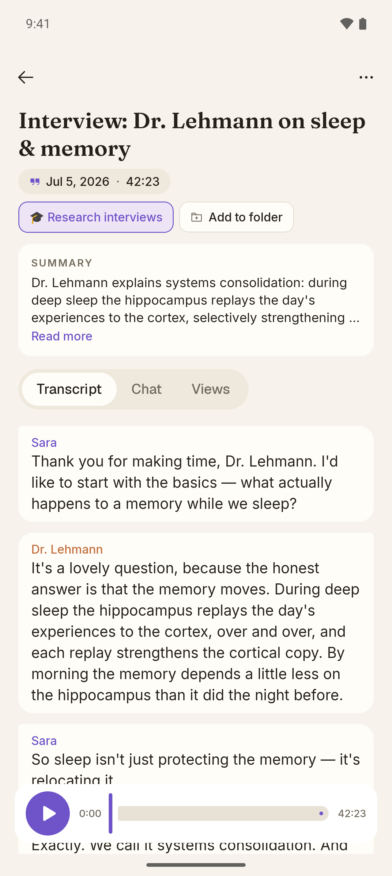 A transcript in Canto